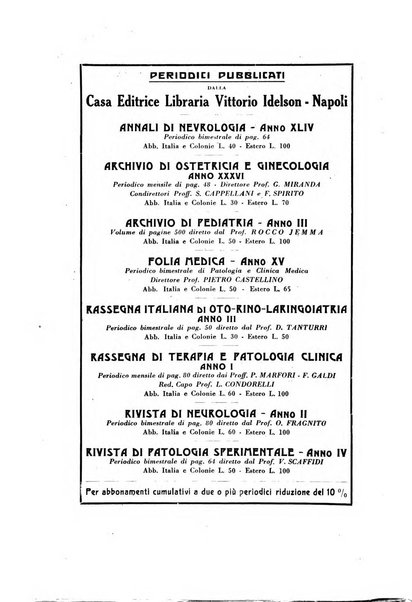 Rassegna di terapia e patologia clinica