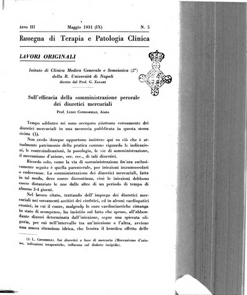 Rassegna di terapia e patologia clinica