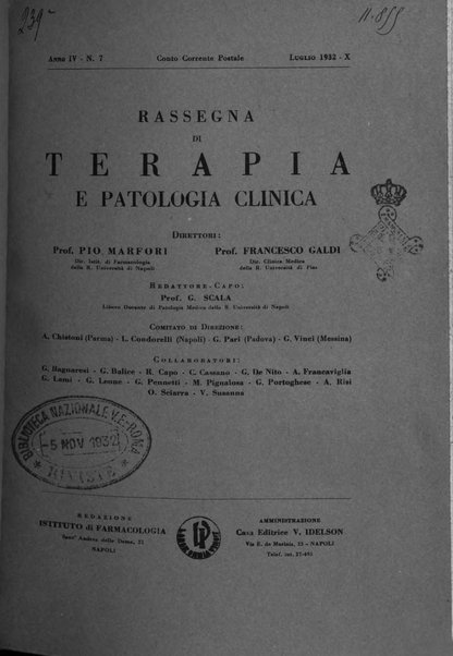 Rassegna di terapia e patologia clinica