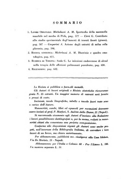 Rassegna di terapia e patologia clinica