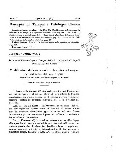 Rassegna di terapia e patologia clinica