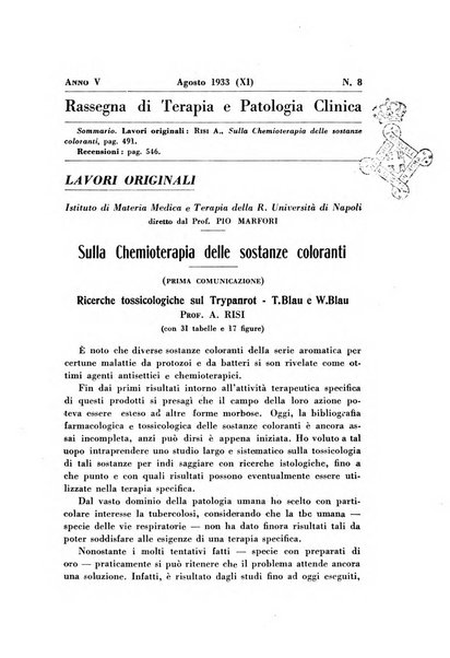 Rassegna di terapia e patologia clinica