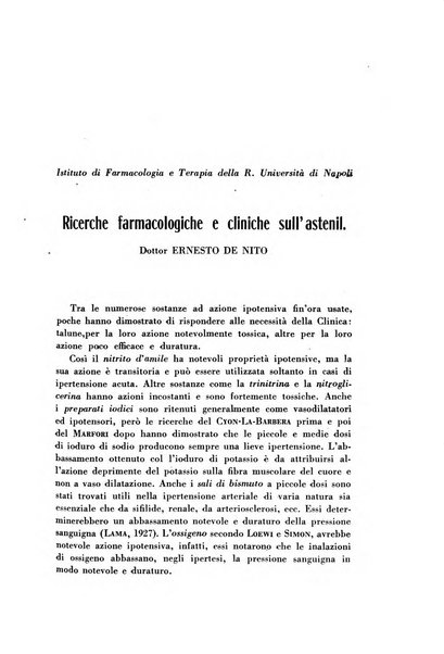 Rassegna di terapia e patologia clinica