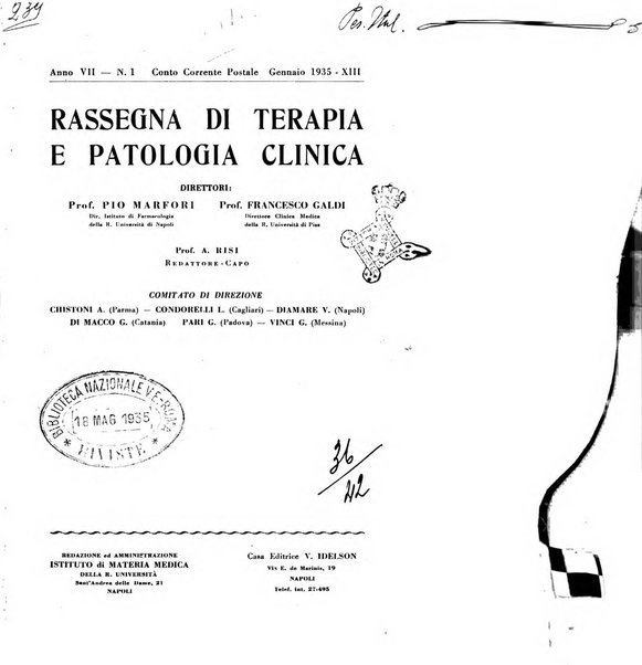 Rassegna di terapia e patologia clinica