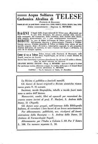 Rassegna di terapia e patologia clinica