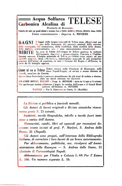 Rassegna di terapia e patologia clinica