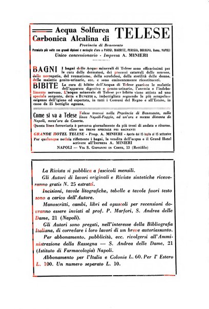 Rassegna di terapia e patologia clinica