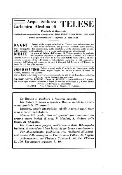 Rassegna di terapia e patologia clinica