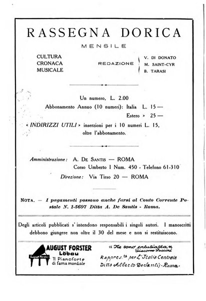 Rassegna dorica cultura, cronaca musicale