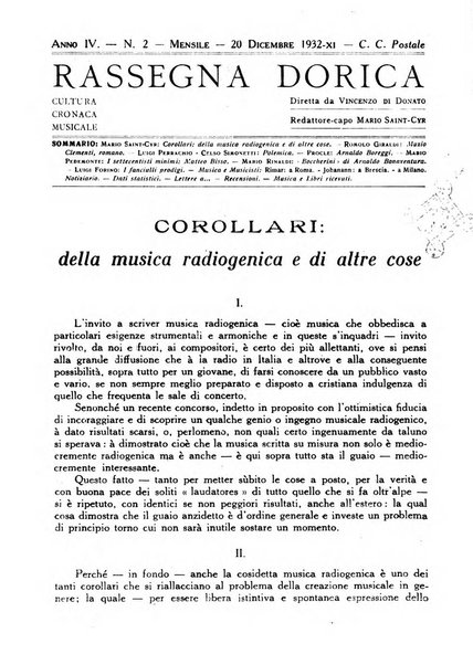 Rassegna dorica cultura, cronaca musicale