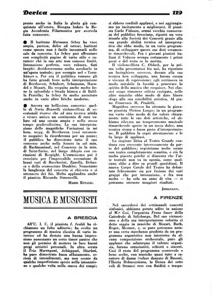 Rassegna dorica cultura, cronaca musicale