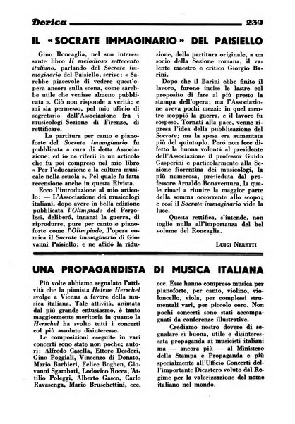 Rassegna dorica cultura, cronaca musicale