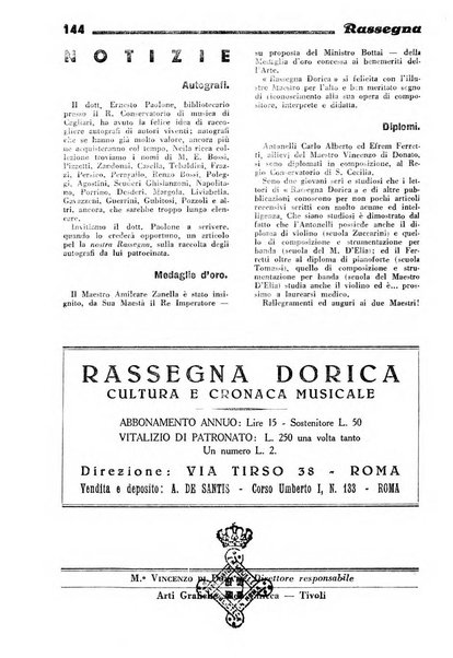 Rassegna dorica cultura, cronaca musicale