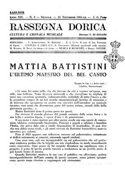 Rassegna dorica cultura, cronaca musicale