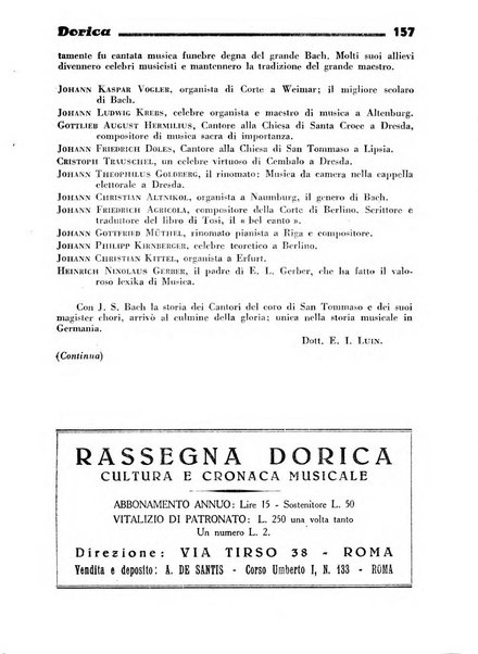 Rassegna dorica cultura, cronaca musicale