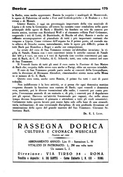 Rassegna dorica cultura, cronaca musicale