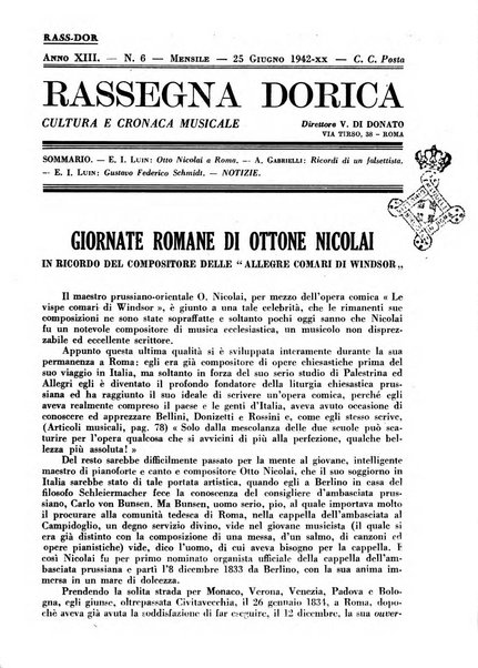 Rassegna dorica cultura, cronaca musicale