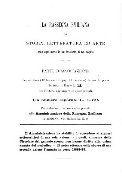 Rassegna emiliana di storia, letteratura ed arte