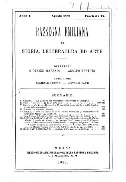 Rassegna emiliana di storia, letteratura ed arte