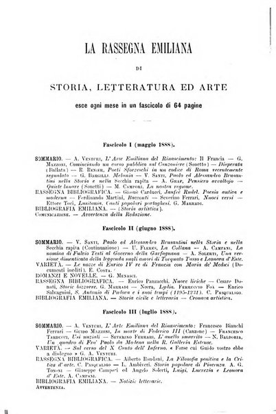 Rassegna emiliana di storia, letteratura ed arte