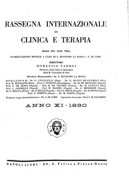 Rassegna internazionale di clinica e terapia