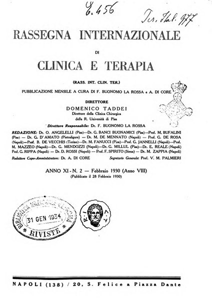 Rassegna internazionale di clinica e terapia