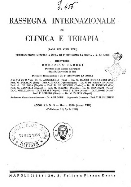 Rassegna internazionale di clinica e terapia