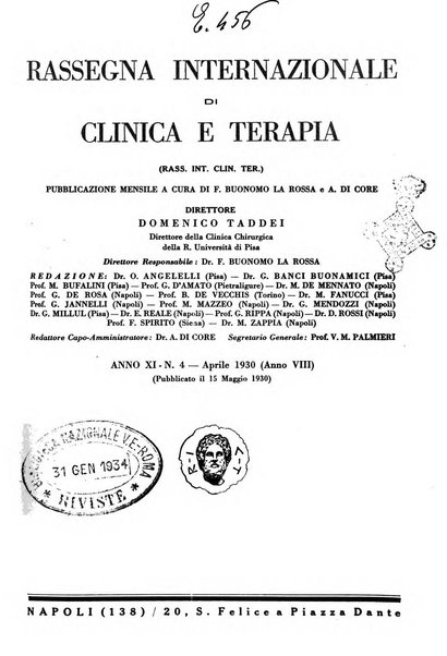 Rassegna internazionale di clinica e terapia