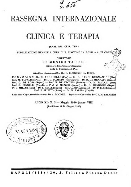 Rassegna internazionale di clinica e terapia