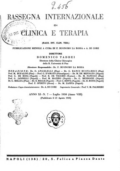 Rassegna internazionale di clinica e terapia