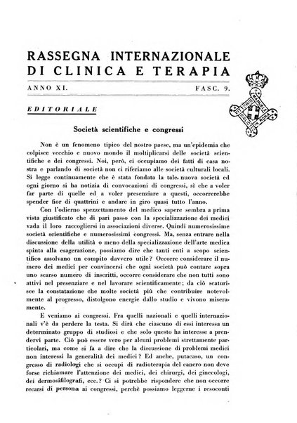 Rassegna internazionale di clinica e terapia