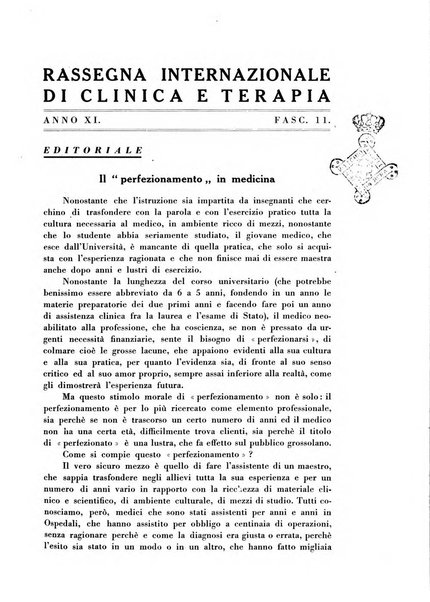 Rassegna internazionale di clinica e terapia