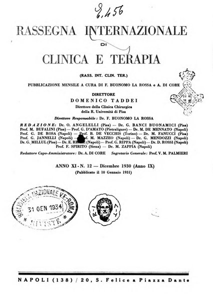 Rassegna internazionale di clinica e terapia