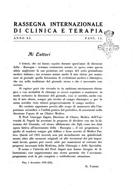 Rassegna internazionale di clinica e terapia