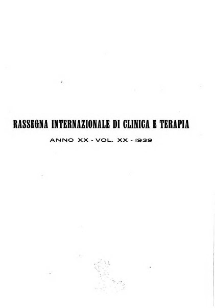 Rassegna internazionale di clinica e terapia