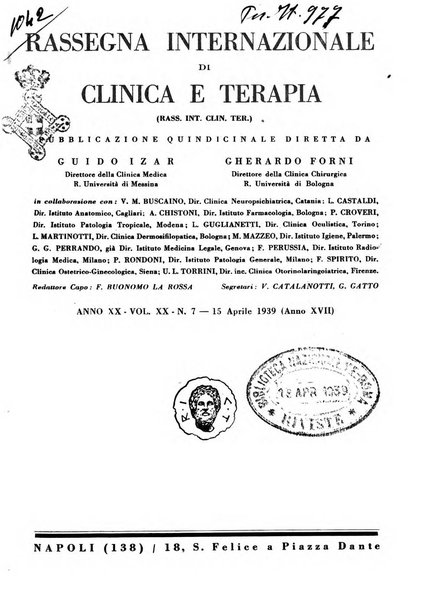 Rassegna internazionale di clinica e terapia