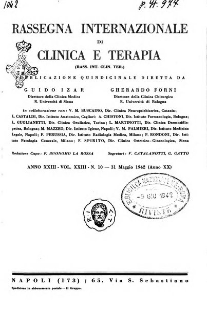 Rassegna internazionale di clinica e terapia