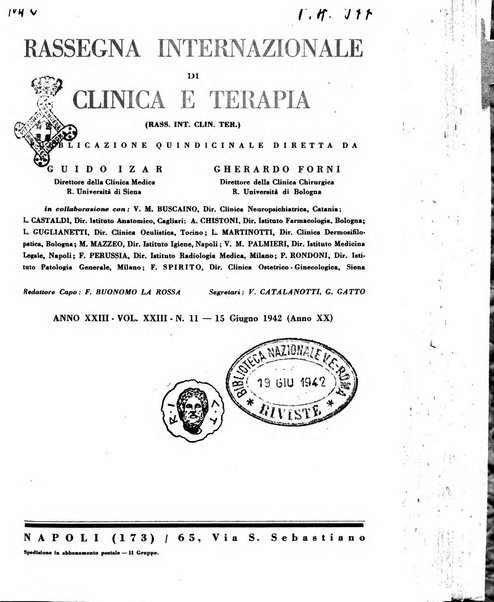 Rassegna internazionale di clinica e terapia