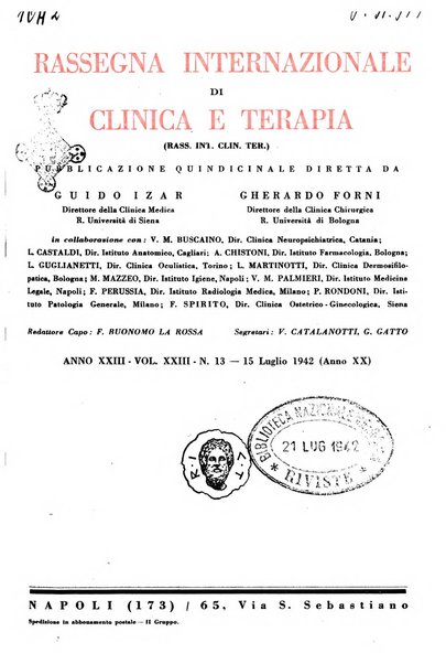 Rassegna internazionale di clinica e terapia