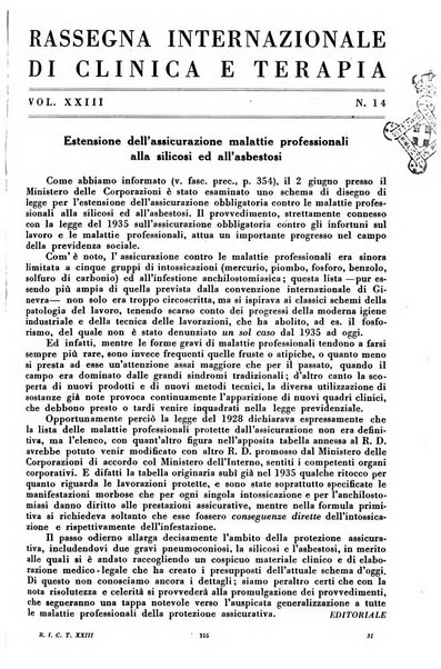 Rassegna internazionale di clinica e terapia