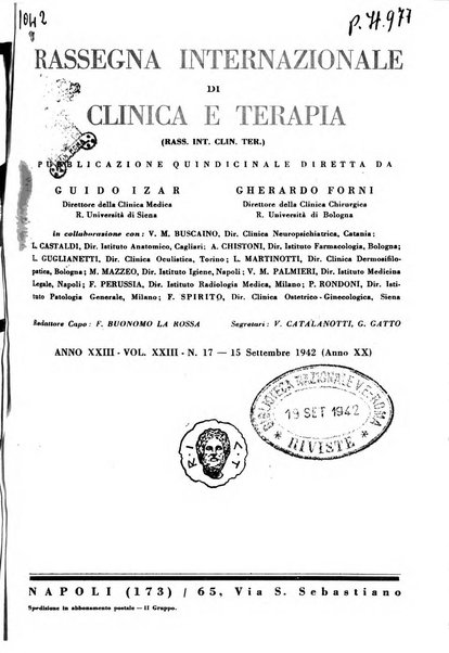 Rassegna internazionale di clinica e terapia