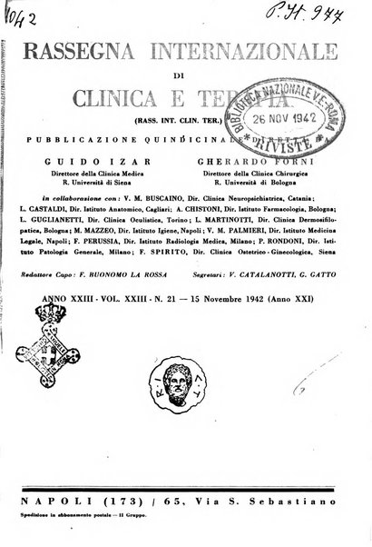 Rassegna internazionale di clinica e terapia