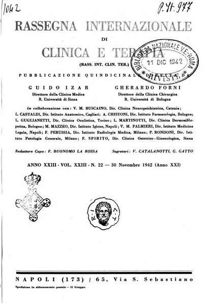 Rassegna internazionale di clinica e terapia