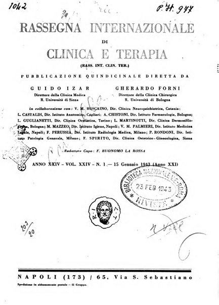 Rassegna internazionale di clinica e terapia