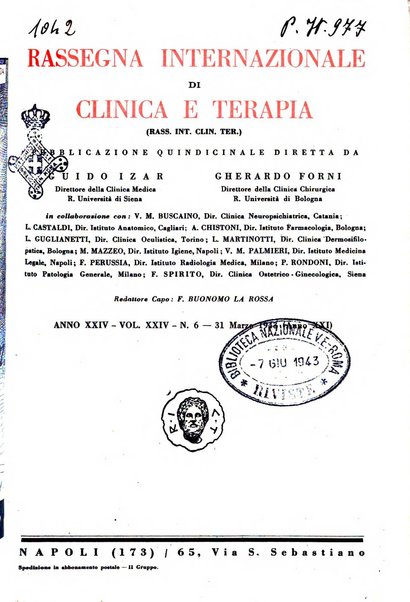 Rassegna internazionale di clinica e terapia