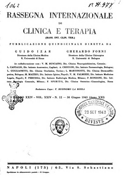 Rassegna internazionale di clinica e terapia