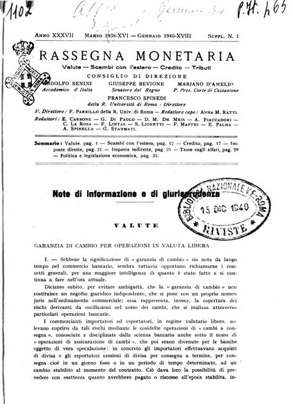 Rassegna monetaria