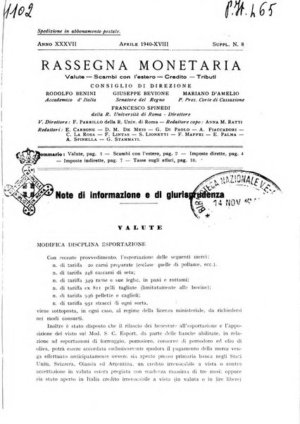 Rassegna monetaria