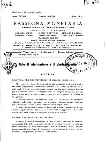 Rassegna monetaria