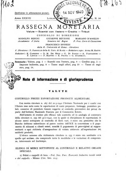 Rassegna monetaria